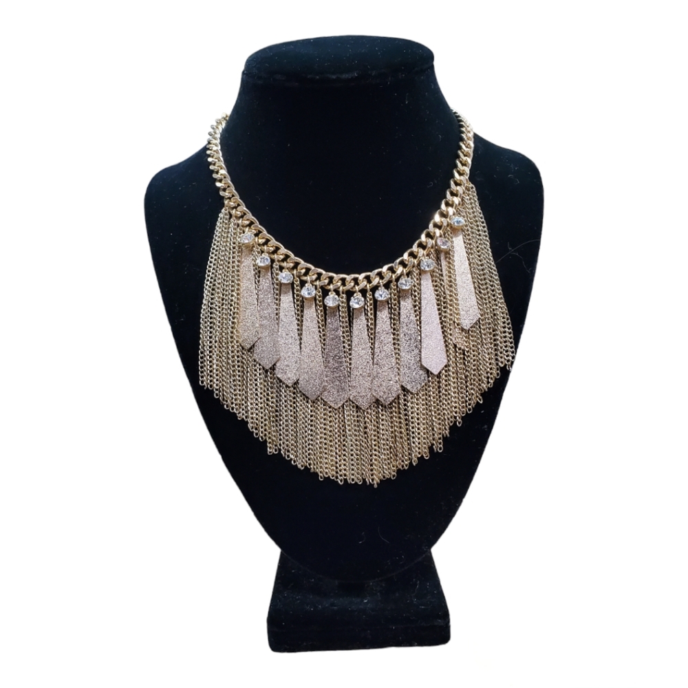 Rhine Stone Chained Necklace